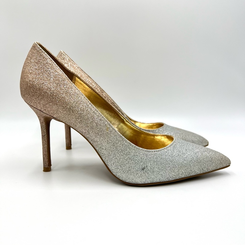 Katy Perry The‎ Sissy Champagne Ombre Glitter Point Toe Heels Pumps Shoes 9.5